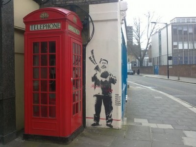 Red telephone box in Brazon Head Bell Street, London